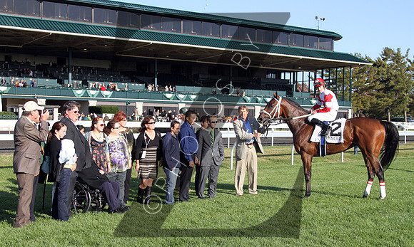 Kindergarden Kid with Julien Leparoux up wins the 2012 Sycamore from #3 Ioya Bigtime for trainer Mike Maker and owner Ken Ramsey., 2012  2012 Fall Meet