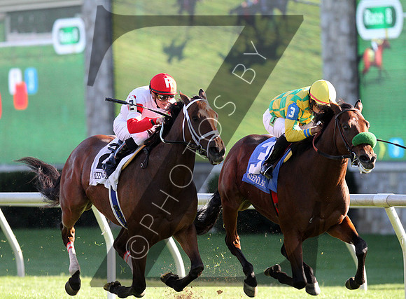 Kindergarden Kid with Julien Leparoux up wins the 2012 Sycamore from #3 Ioya Bigtime for trainer Mike Maker and owner Ken Ramsey., 2012  2012 Fall Meet